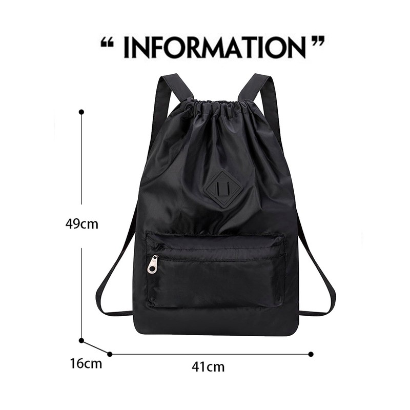 AWAVM Drawstring Waterproof Bag,Drawstring Backpack Sports Gym Bag with Shoes
