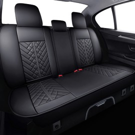 Tomatoman Toyota Tacoma Car Rear Seat Covers 2005-2025 Access Double Extended Cab TRD Sport Offroad Limited SR5 V6 Truck with Waterproof Faux Leather Back Cushions(Rear Seat/Black)