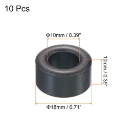 PATIKIL Ferrite Toroid Core 18mm x 10mm x 10mm, 10 Pack Transformer Inductor Coil Ring, Black