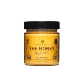 THE HONEY OF SWEDEN Pure Raw & Creamy Wildflower Unpasteurized Swedish Gourmet Honey, Award-winning Quality and Taste, Traceable from Our Hives to Your Table, Glass Jar 8.8oz (250g)