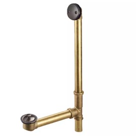Kingston Brass 18" Tub Waste and Overflow with Lift & Lock Drain, 20 Gauge - Polished Brass
