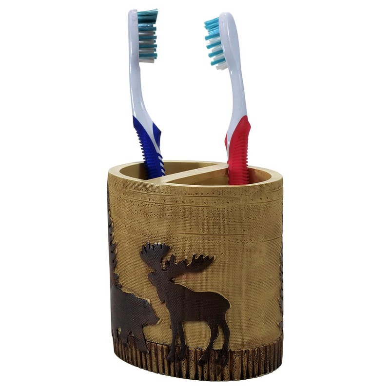 Black Forest Décor - Woodland Moose & Bear Toothbrush Holder