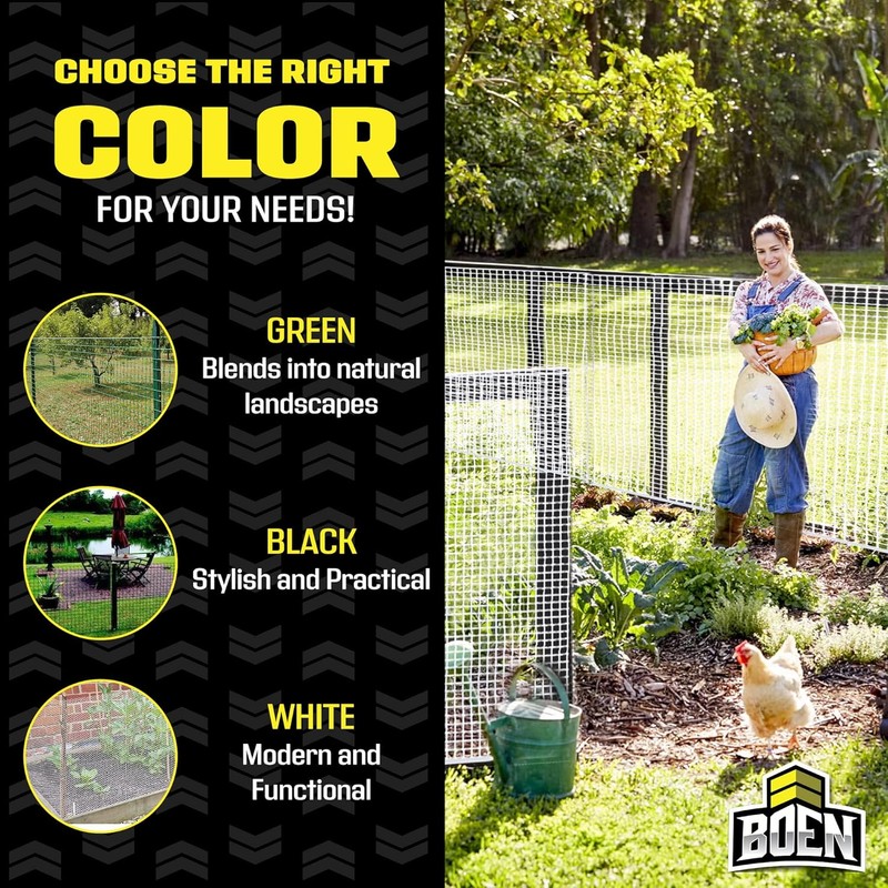 BOEN Garden Fence Temporary Barrier Outdoor Fence for Dog, Rabbit