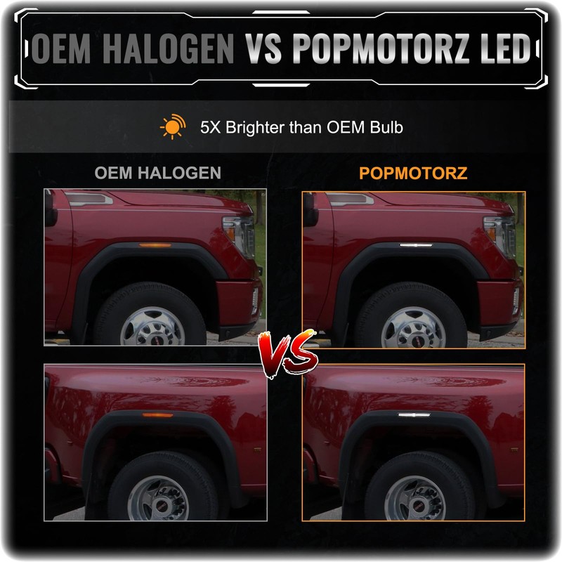 POPMOTORZ LED Side Marker Lights Assembly Compatible With 2020 2021