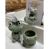 ANKYO NWT 3pc Bathroom Frog Liquid Soap Dispenser, Toothpaste Caddy,
