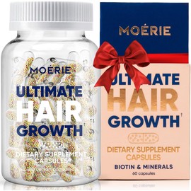 Moerie Ultimate Hair Boost Supplement for Women & Men - Hair, Skin, Nails Vitamins with Biotin & Minerals for Hair Health - Thicker Hair - 60 Capsules