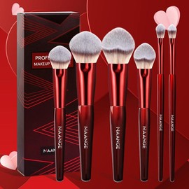 Maange Heart Shaped Makeup Brush Set, 6 Counts/set Professional Makeup Brush with Soft Bristles, Makeup Tool for Women & Girls, Makeup Sets for Beginners