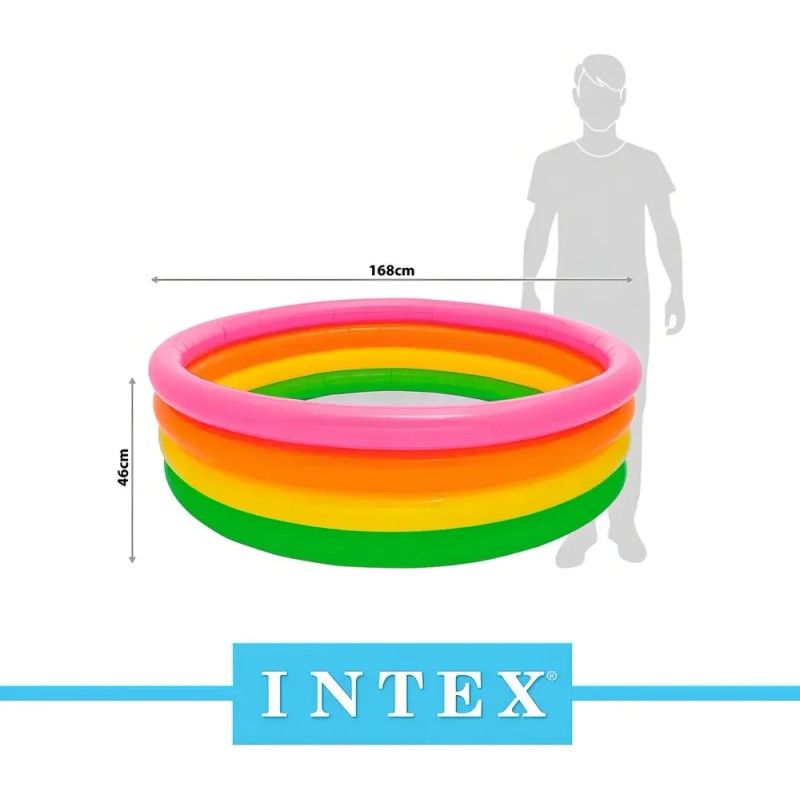 Alberca inflable redonda Intex ND 56441 Arcoíris de 1.68m x