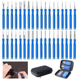 iKALULA 36 Pieces Terminal Removal Pin Tool, Car Tool for Removal, Pin Tool Car Set with Box, Car Release Tool for Most Connectors Terminal (Blue)