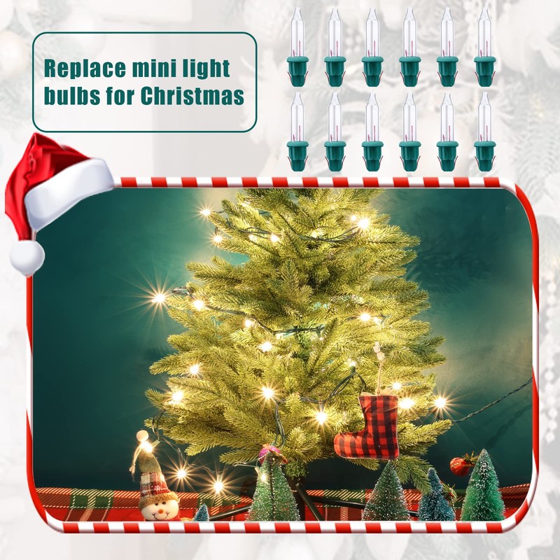 200pcs Christmas Replacement Bulbs, Christmas Mini Light Bulbs Replacement 2.5