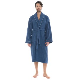 Seritaine Luxurious Men's Robe, 100% Turkish Cotton, Bathrobe Men, Long Spa Robe (2XL-3XL)