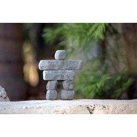 Garden Age Supply Small Inuksuk Sculpture Made with Natural Stone 7"