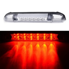 PIT66 LED 3rd Brake Light, Compatible with 01-04 Nissan Frontier Pickup Third Brake Stop Lamp Light Clear Lens Chrome Housing