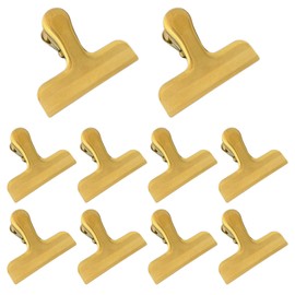 Dalababa 10 Pack 3 Inch Metal Large Bulldog Clips, Stainless Steel Drawing Board Binder Clips for Organizing Files, Photos, Bags, Papers - Gold