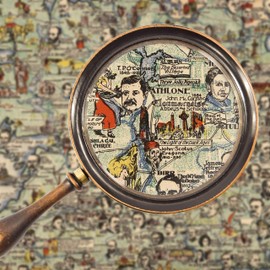 Story Map of Ireland with Historical Figures etc - Book of Kells Style, 1936-24 x 36 inches