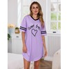 Marvmys Women Casual Sleepshirts Short Sleeve Lounge Dress Soft V