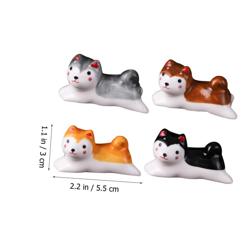 Mikinona 4pcs Ceramic Chopstick Rest Cartoon Holders for Utensils Elegant