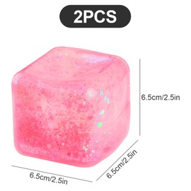 Thyonta Fidget Toys ,2PCS Cube Fidget Toys Squishy Toy Stress Balls Sensory Toys for Autism Squishy Toys to Release Pressure for Kids Adults(Pink)