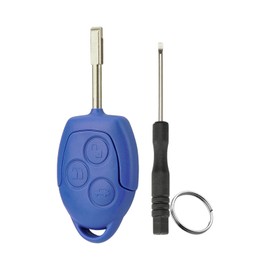 Car Key Shell for Ford Transit Connect MK7 Van Remote Control Car Key Shell Cover in Blue with Blade 3 Buttons
