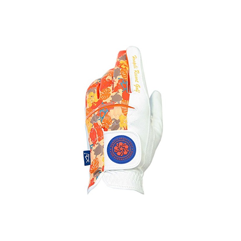 Hoapili HP-027 Men's Golf Gloves (Synthetic Leather) Orange Left Hand