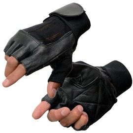 Milwaukee Leather Men's Fingerless Motorcycle Riding Hand Gloves - X-Large