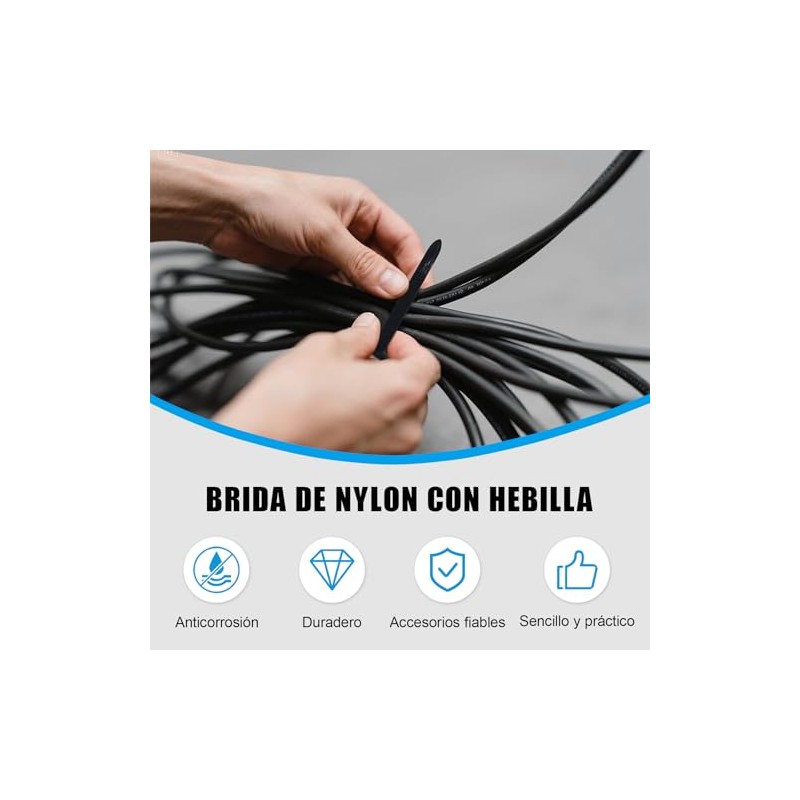 MBVBN 200 Pcs Cinchos de Plastico,Cinchos de Nylon Autoblocantes para