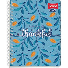 Scribe, NATURAL, Cuaderno Profesional Espiral Doble de Pasta Semi Rígida, Cuadro Chico C.5 de 100 Hojas (Diseño de Portada Aleatoria)                 