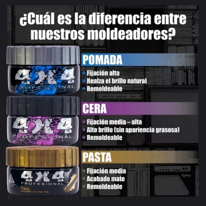 Kit De Moldeadores De Cabello Pomada + Pasta + Cera