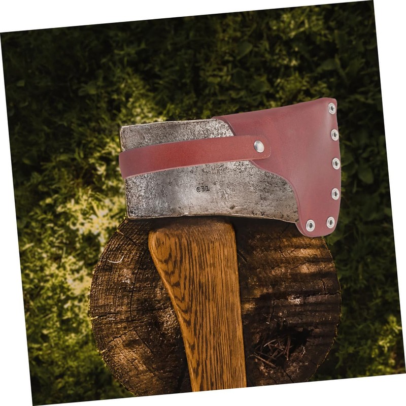 KONTONTY Hatchet Sheath Leather Cover Durable Axe Protector for Outdoor