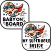 Superhero Baby on Board Sticker Set, 2-Pack Car Safety Decals