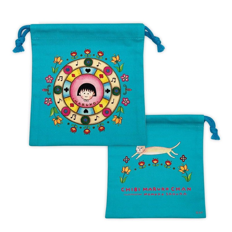 Toshin Pack CM-KI528 Chibi Maruko-chan Drawstring Bag (Like Blue Sky)