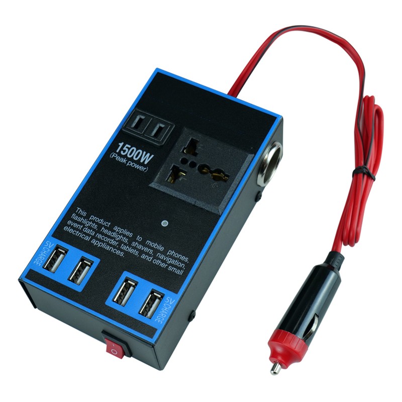 Car Power Inverter 12V 24V to 110V 220V 1500W Multifunctional
