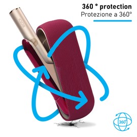 Case Compatible with IQOS ILUMA, Cover + Magnetic Faceplate, Magnetic Side Case, Soft Material Protective Cover, Accessory Bag (Red)