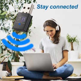 KamKorda WiFi Dongle | USB WiFi Adapter | for PC Desktop Laptop - Dual Band | 5GHz WiFi Dongle for Windows 11 10 8 7 (Non-Antenna)