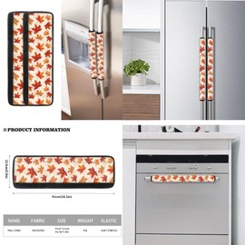 NETILGEN Thankgiving Decor Refrigerator Holder Handle Cover Set of 6,Anti-Skid Fridge Door Handle Covers Kitchen Appliance Decoration Handles for Oven Dishwasher Cabinet,Autumn Fall Maple Leaf