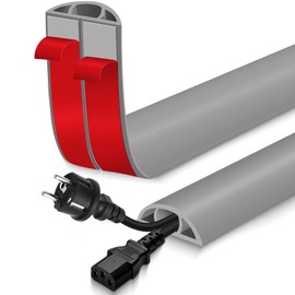 Floor Cord Cover for Wires on Floor Self Adhesive Cord Hider Floor Cable Management Wire Covers for Cords Protector Prevent Cable Trips Cord Cavity W 0.59" x H 0.31", Gray, 10Ft