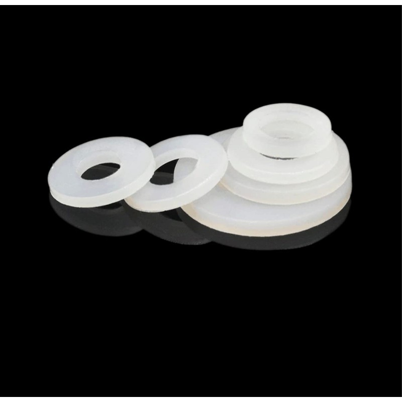 MACHSWON 50pcs White Nylon Flat Gaskets M18 ID 32mm OD