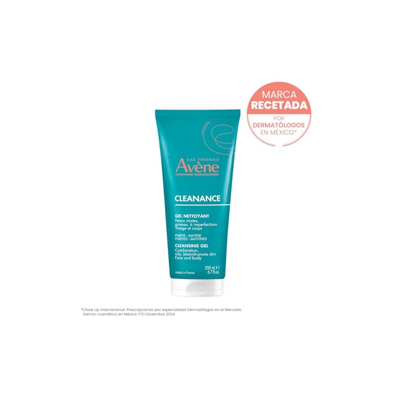 Avene Cleanance Gel Limpiador Facial Piel Grasa y Mixta, 200ml