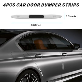 Suvnie 4 PCS Car Door Edge Guard Protectors, Anti-Collision Silicone Auto Door Edge Trim Strip, Electrostatic Eliminating Strip with Air Bag, Universal Vehicle Exterior Accessories (White)