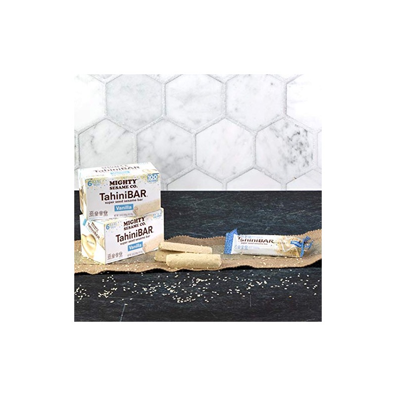 Mighty Sesame TahiniBars (Vanilla, 6 count pack of 2) 100