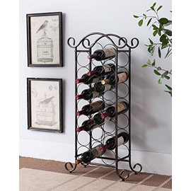 Kings Brand Furniture Brushed Copper Free Standing Storage Organizer Display Wine Rack