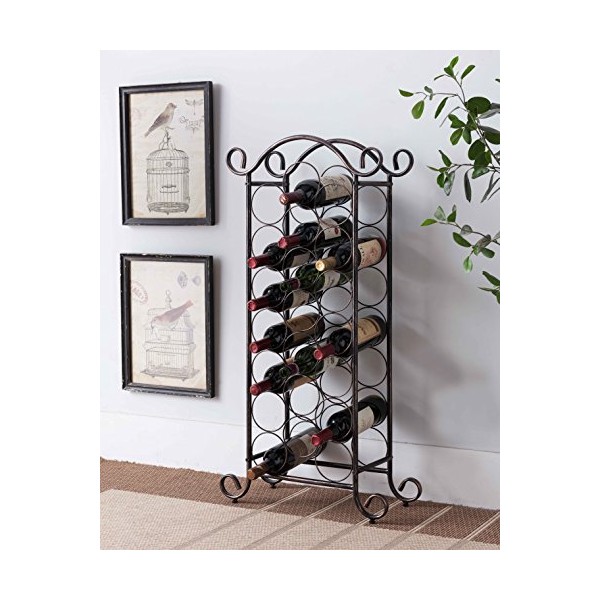 Kings Brand Furniture Brushed Copper Free Standing Storage Organizer Display Wine Rack