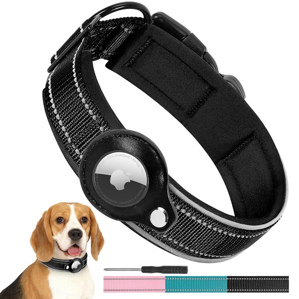 Tivray Airtag Dog Collar with AirTag Holder, Reflective Dog Collar