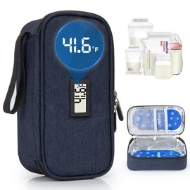 DawnBox Breast Milk Cooler Travel Bag with Real-Time Temp Display - Holds 20oz Breastmilk Storage Bag & Cooling, Portable Breast Milk Cooler Bags with 2 Ice Packs for Breastmilk Storage (Light Green)