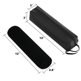 Cosmos Water Resistant Watch Travel Storage Roll Bag Watch Travel Carry Case Bag Watch Roll Pouch Organizer with Removable Roll Insert Velvet Holder, Black Color