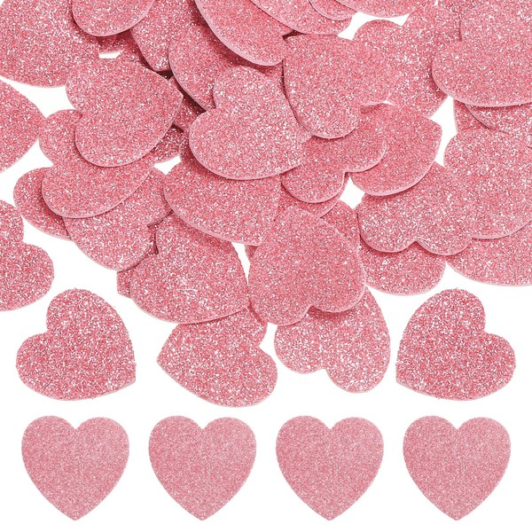 PATIKIL 1"x1" Heart Foam Stickers, 120Pcs EVA Self Adhesive Glitters
