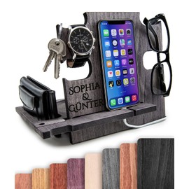 Docking Station personalisiert – Geschenk für Männer zum Hochzeitstag – Holz Organizer mit Gravur – Stilvolles Männergeschenk für Ehemann oder Partner – Praktisch & emotional
