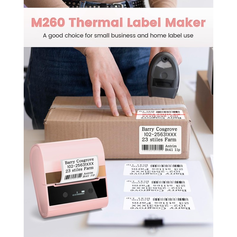 Memoking Label Maker Machine, Portable Label Printer M260 3 inch