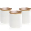 COM-FOUR® 3X Ceramic Storage containers - Storage Box with Bamboo