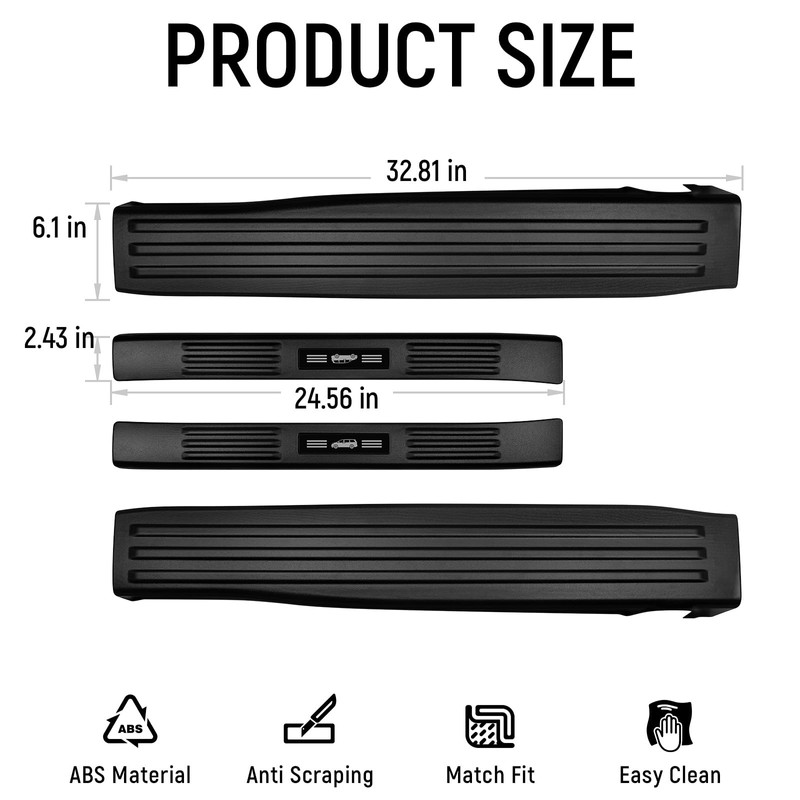 ZZEQYG 4 Pcs ABS Carbon Fiber Door Sill Protector Compatible